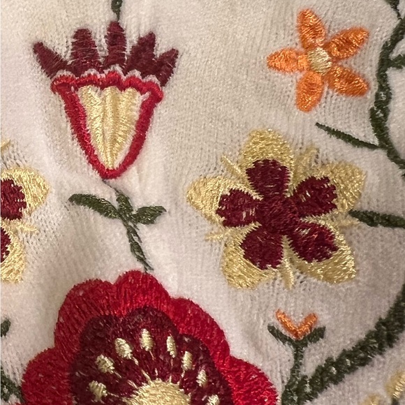 Aaeda Winter White Knit Sweater with Floral Embroidery - Picture 6 of 14